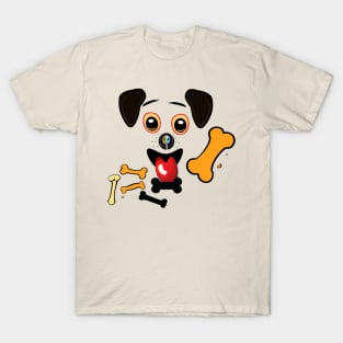 Cute Puppy Face and Bones T-Shirt